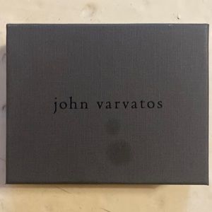 JOHN VARVATOS SHATTERED SIGNET RING FOR MEN IN SILVER WITH BLACK DIAMONDS
